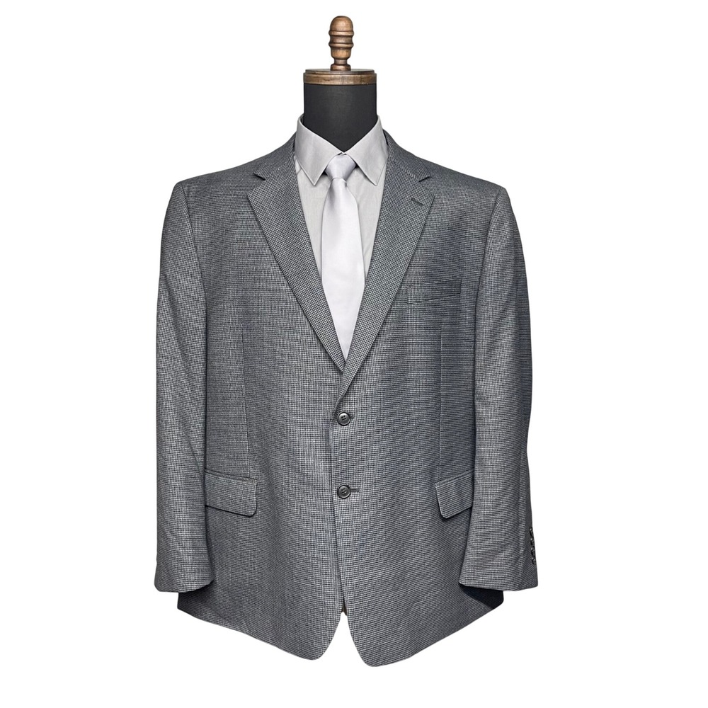 Joseph & Feiss Gold Sport Coat Men 48 Short Gray Wool Blend Blazer Executive Fit